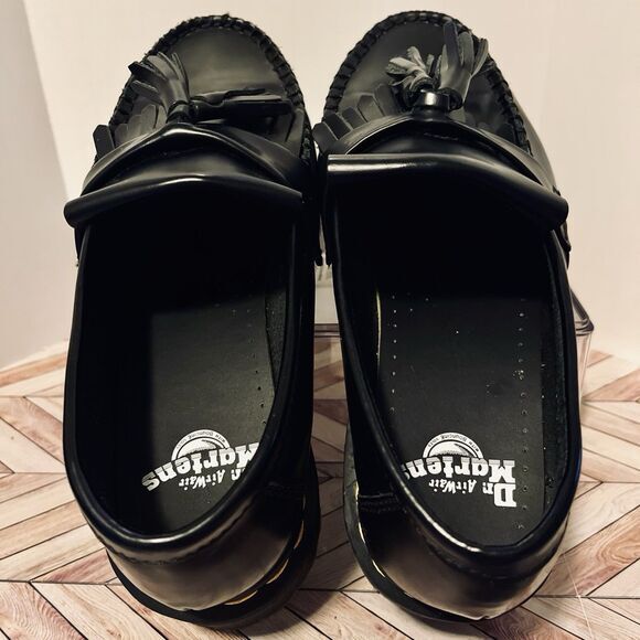 Dr Martens Adrian Quad Leather‎ Platform Tassel Loafers Black M 8 W 9 Kiltie main image 7